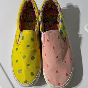 Colorful SpongeBob & Patrick Men’s Slip-On Shoes